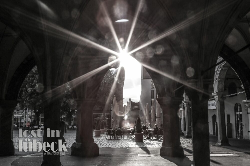 Breite Strasse Lübeck Marktplatz Lichtspiegelung Arkaden